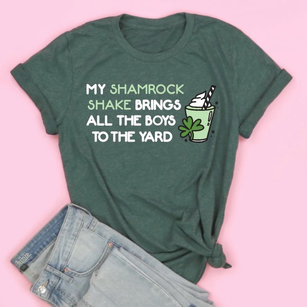 Saturday Morning Pancakes Shamrock Shake Tee - S